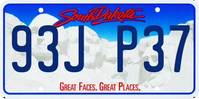 SD license plate 93JP37