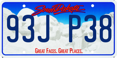 SD license plate 93JP38