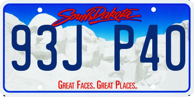 SD license plate 93JP40