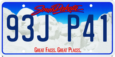 SD license plate 93JP41