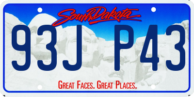 SD license plate 93JP43