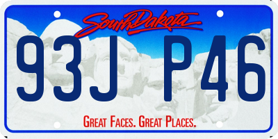SD license plate 93JP46