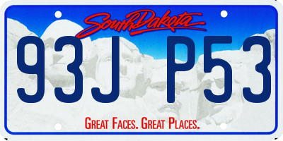 SD license plate 93JP53