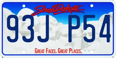 SD license plate 93JP54