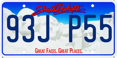 SD license plate 93JP55