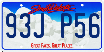 SD license plate 93JP56