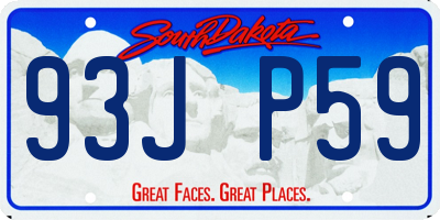 SD license plate 93JP59