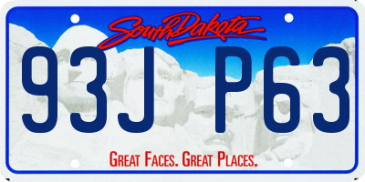 SD license plate 93JP63
