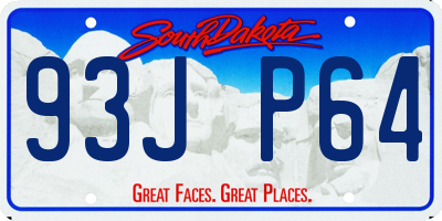 SD license plate 93JP64