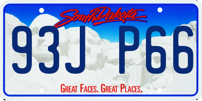 SD license plate 93JP66