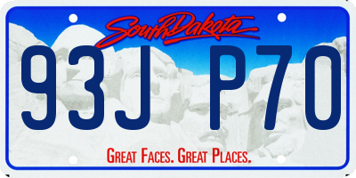 SD license plate 93JP70
