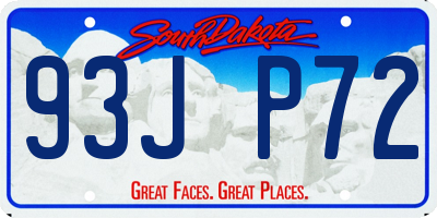 SD license plate 93JP72