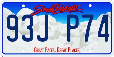 SD license plate 93JP74
