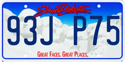 SD license plate 93JP75