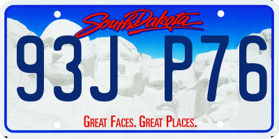 SD license plate 93JP76