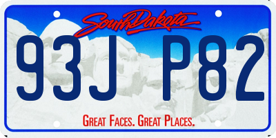 SD license plate 93JP82