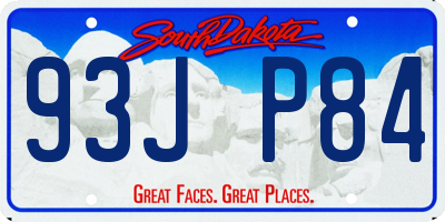 SD license plate 93JP84