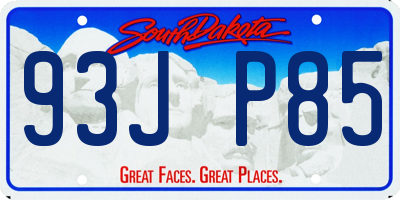 SD license plate 93JP85