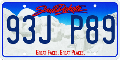 SD license plate 93JP89
