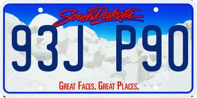 SD license plate 93JP90