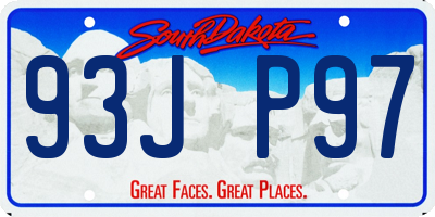 SD license plate 93JP97