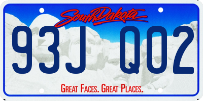 SD license plate 93JQ02