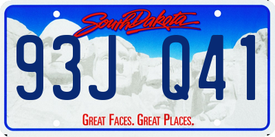 SD license plate 93JQ41