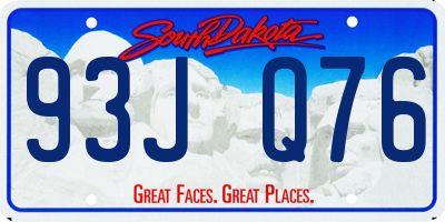 SD license plate 93JQ76