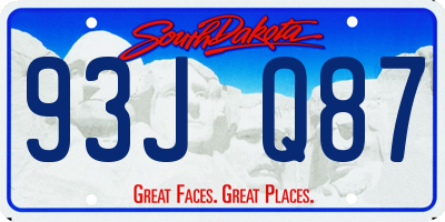 SD license plate 93JQ87