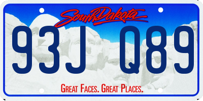 SD license plate 93JQ89