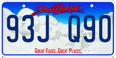 SD license plate 93JQ90