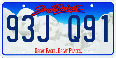 SD license plate 93JQ91