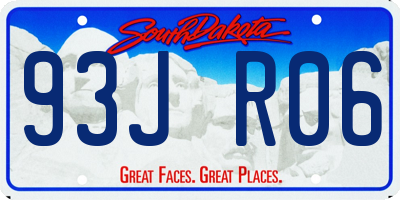 SD license plate 93JR06