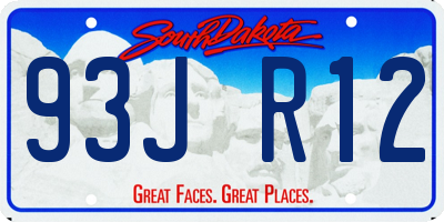 SD license plate 93JR12