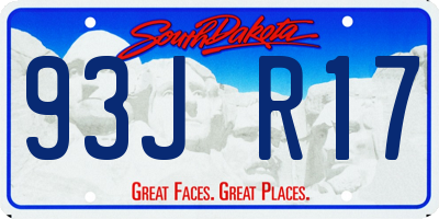 SD license plate 93JR17