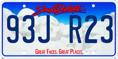 SD license plate 93JR23