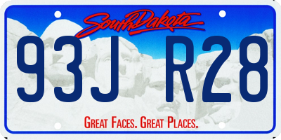 SD license plate 93JR28