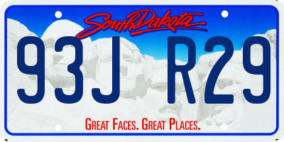 SD license plate 93JR29