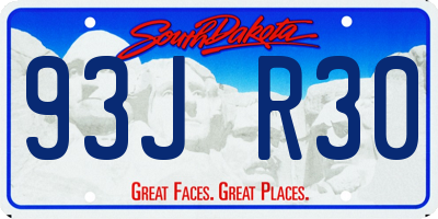 SD license plate 93JR30