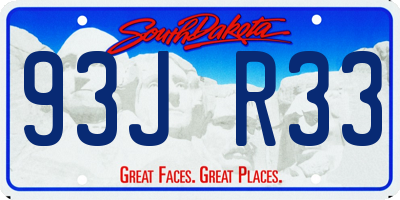 SD license plate 93JR33