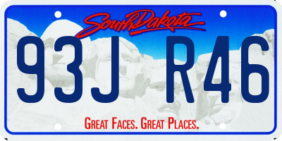 SD license plate 93JR46