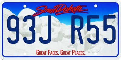 SD license plate 93JR55