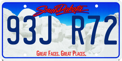 SD license plate 93JR72