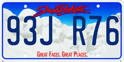 SD license plate 93JR76