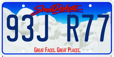 SD license plate 93JR77