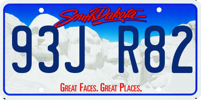 SD license plate 93JR82