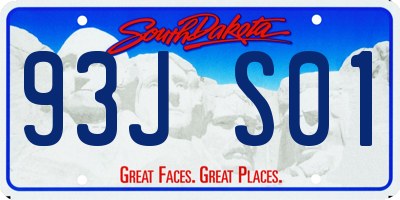 SD license plate 93JS01