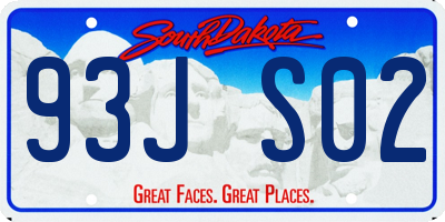 SD license plate 93JS02