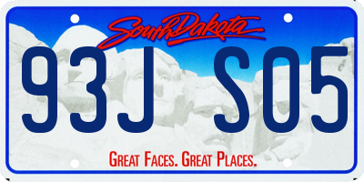 SD license plate 93JS05
