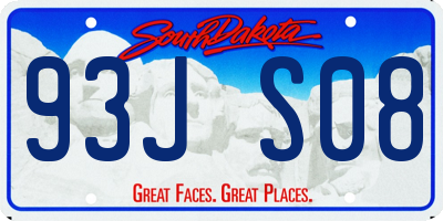 SD license plate 93JS08